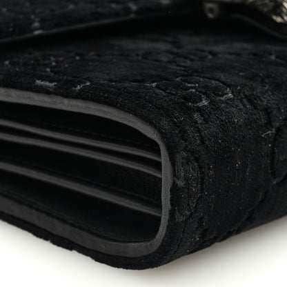 Gucci Velvet GG Monogram Mini Dionysus Chain Wallet Black 8 of 9