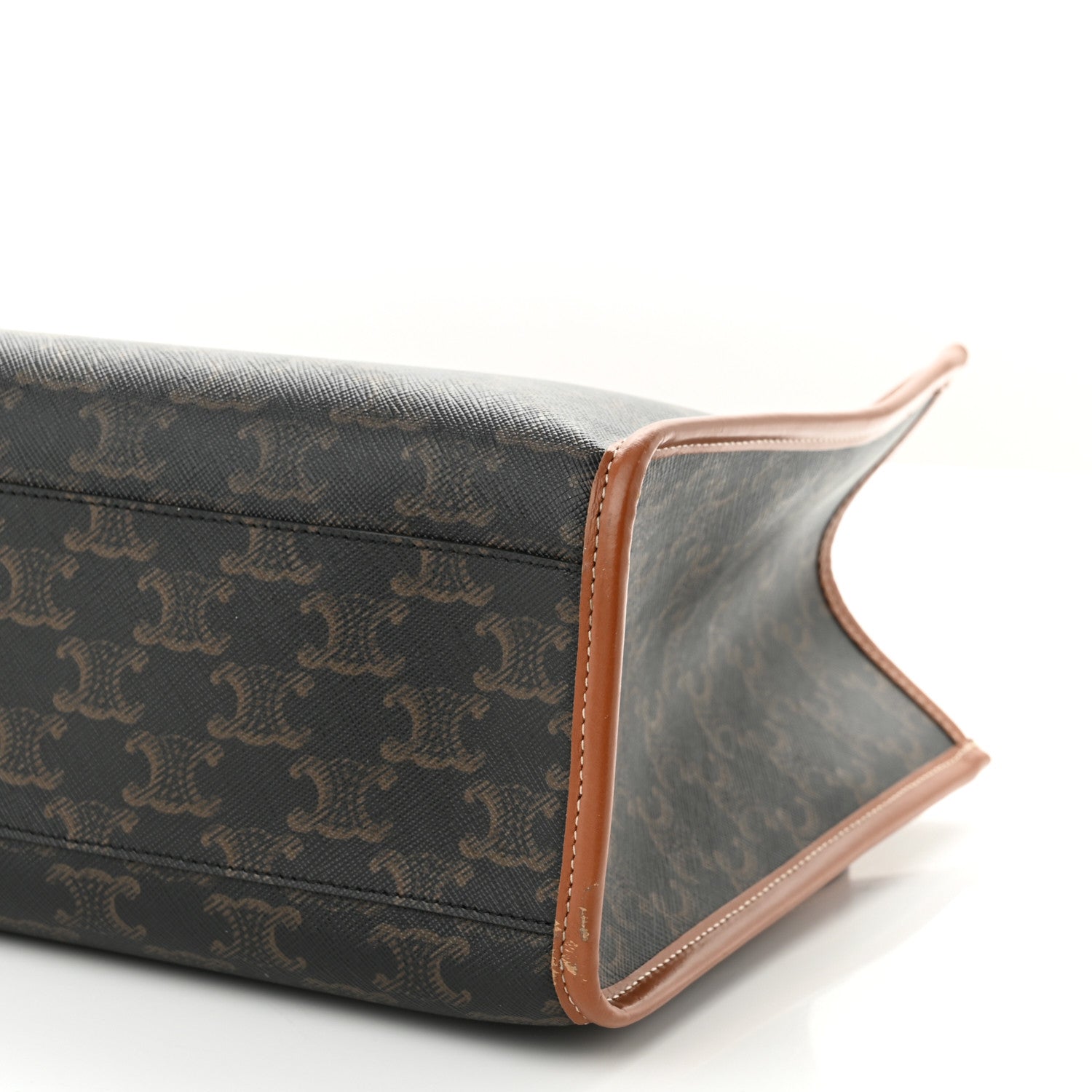Celine Triomphe Canvas Calfskin Mini Horizontal Cabas Tan 9 of 9