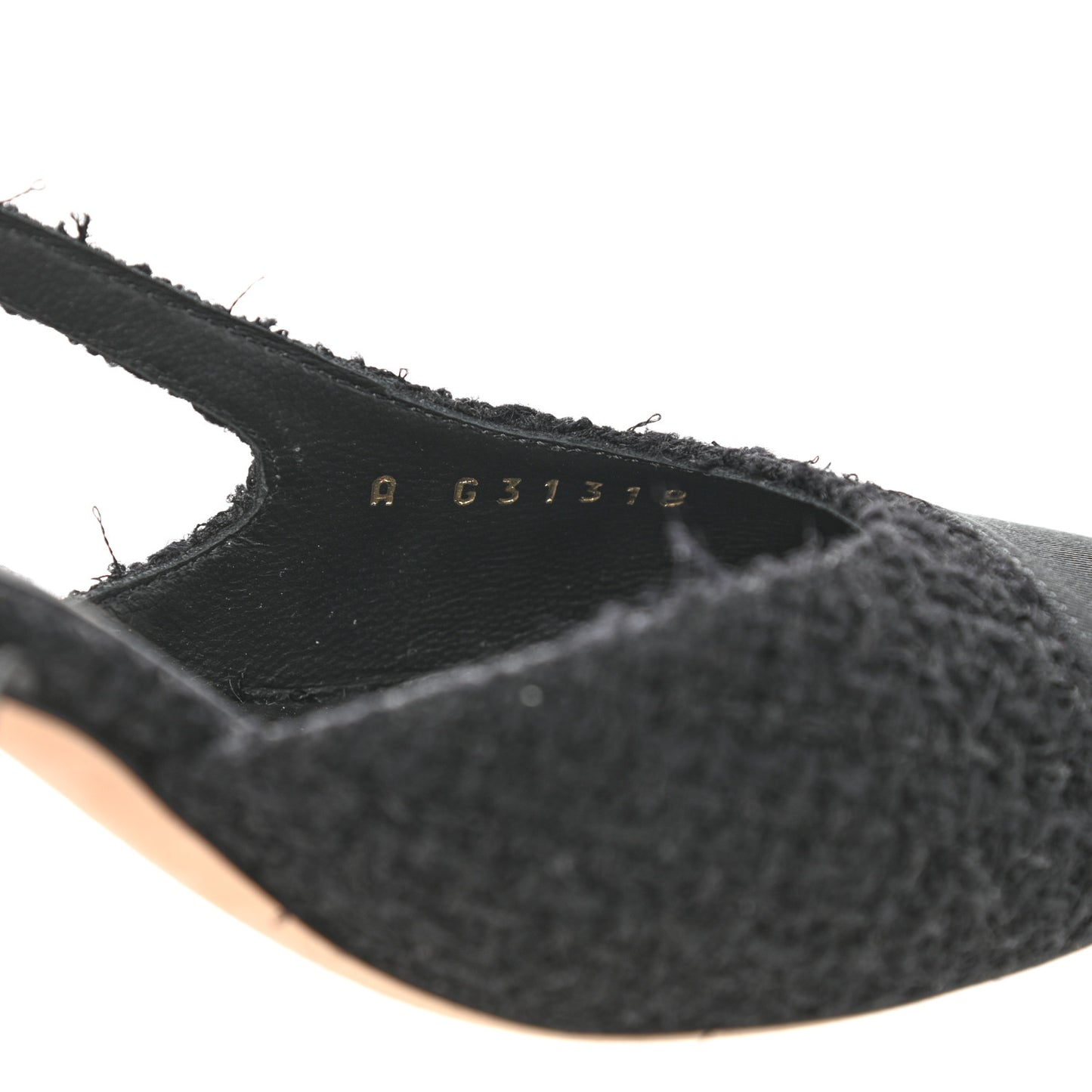 Tweed Cap Toe CC Slingback Pumps 35.5 Black