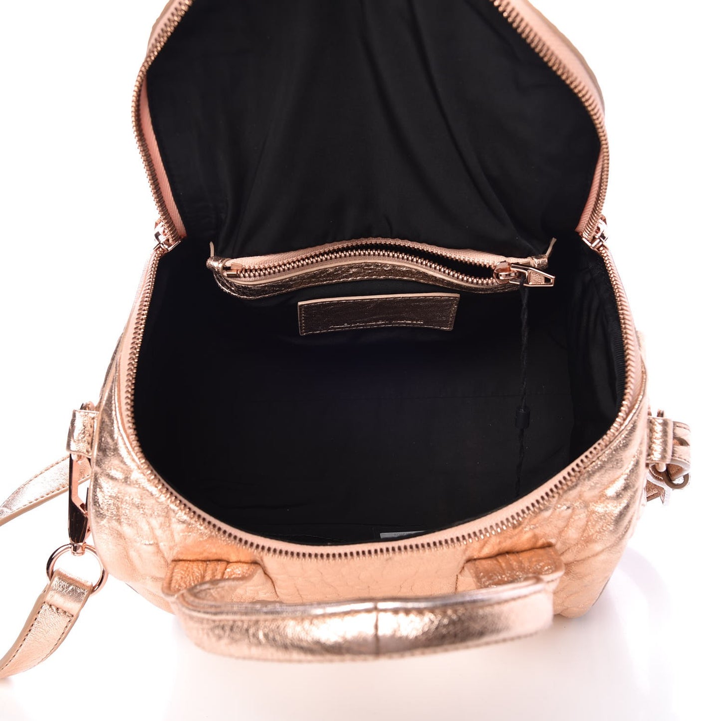Metallic Pebbled Lambskin Rockie Rose Gold