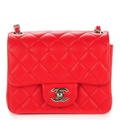 Chanel Lambskin Quilted Mini Square Flap Red 1 of 8