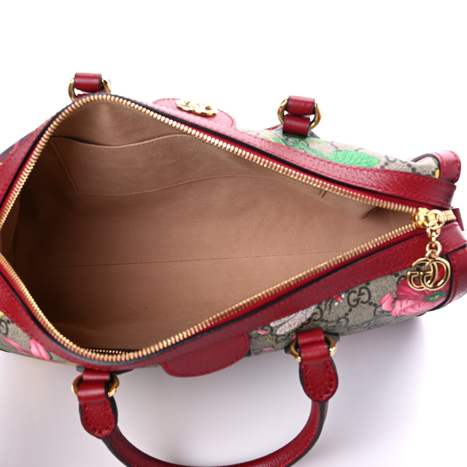 Gucci GG Supreme Monogram Flora Web Medium Ophidia Boston Red 5 of 11