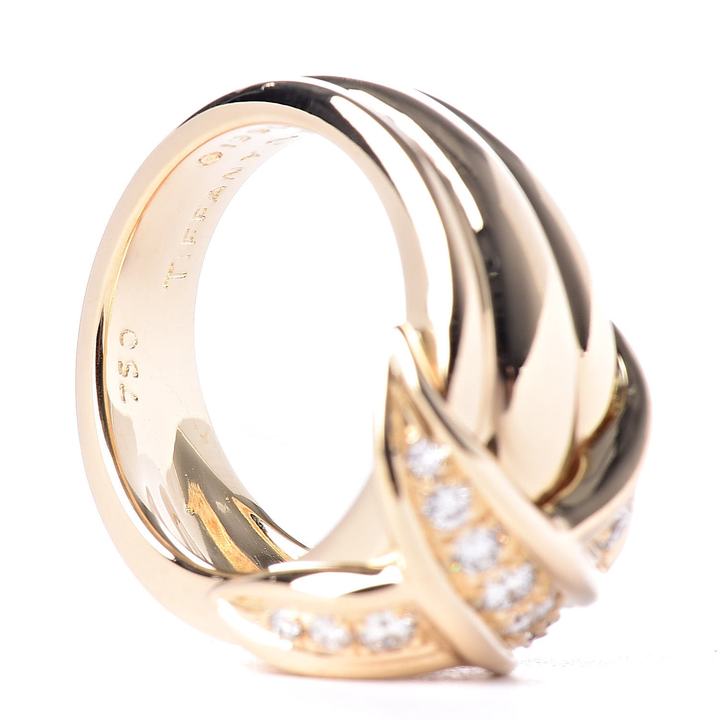 18K Yellow Gold Diamond Signature X Ring 49 4.75