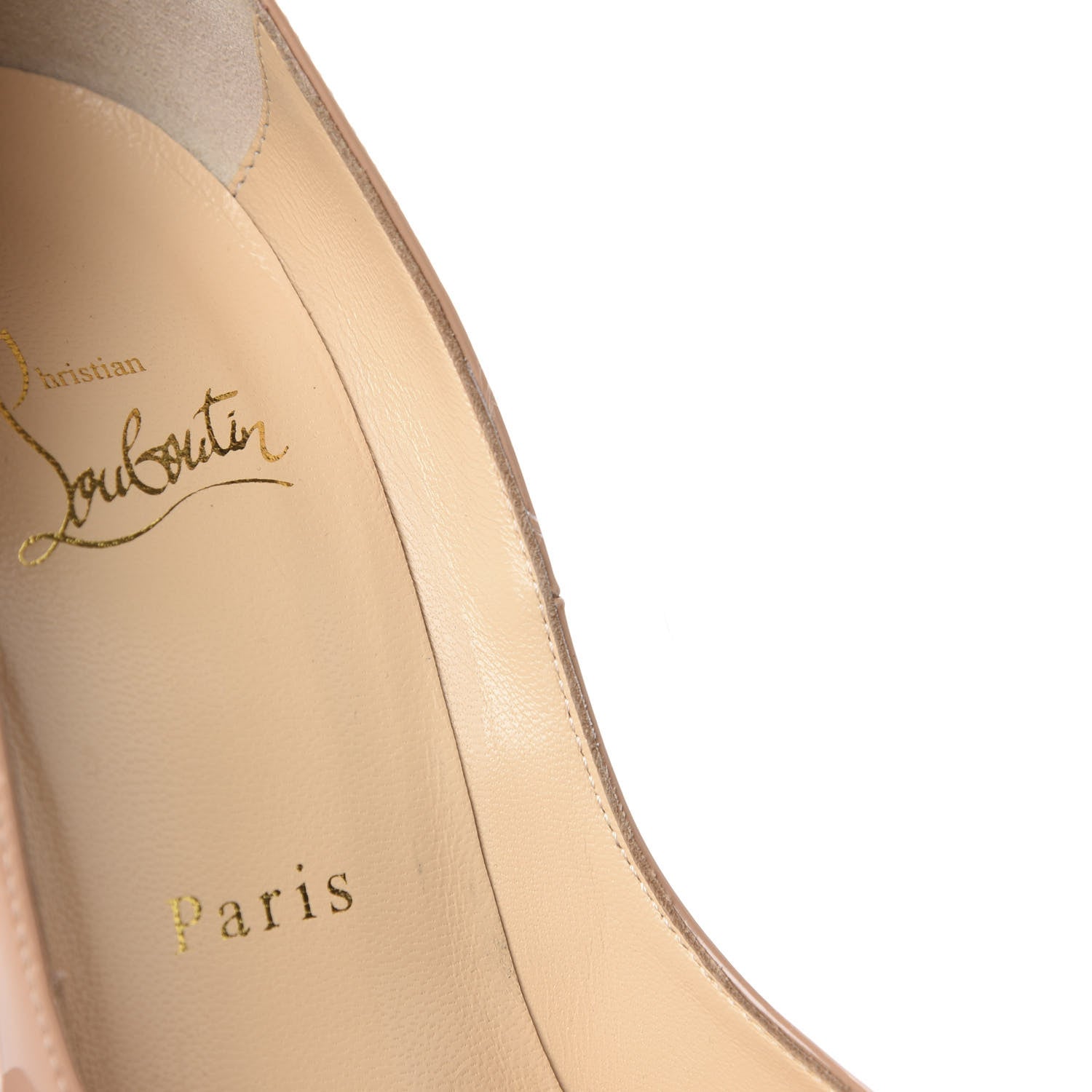 Christian Louboutin Patent Lady Peep 150 Pumps 37.5 Nude 8 of 10