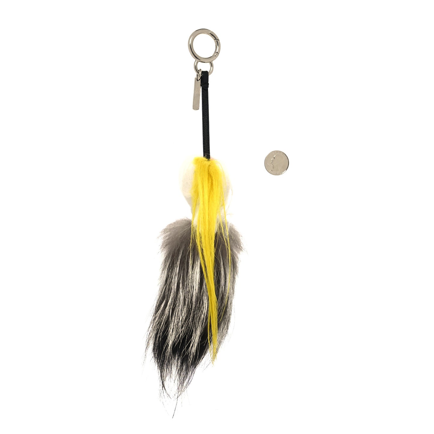 Fox Mink Goat Fur Mini Karlito Bag Charm White Black Flamingo
