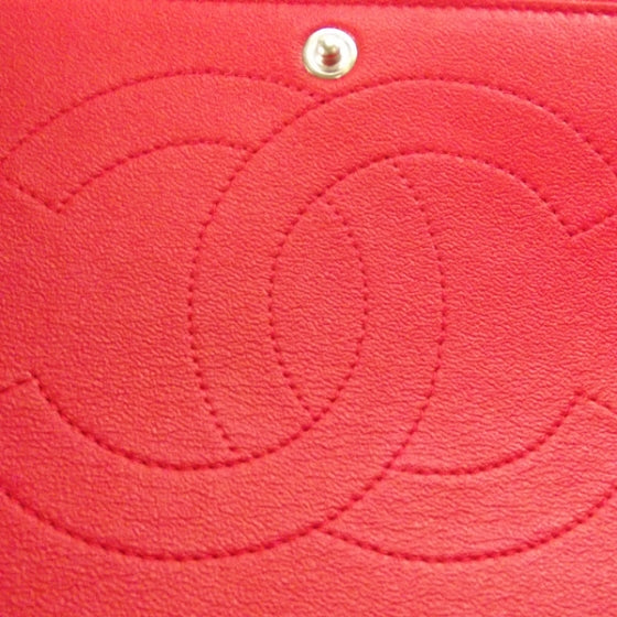 Lambskin Quilted Jumbo Flap Red 12C