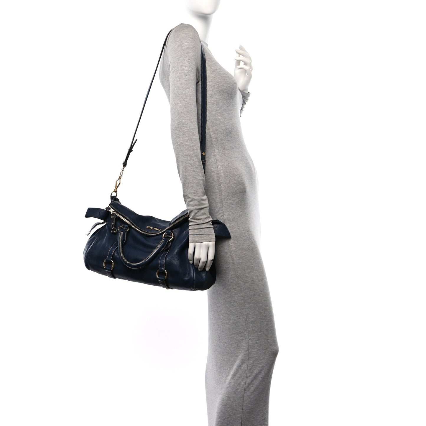 Vitello Lux Bow Tote Bleuette