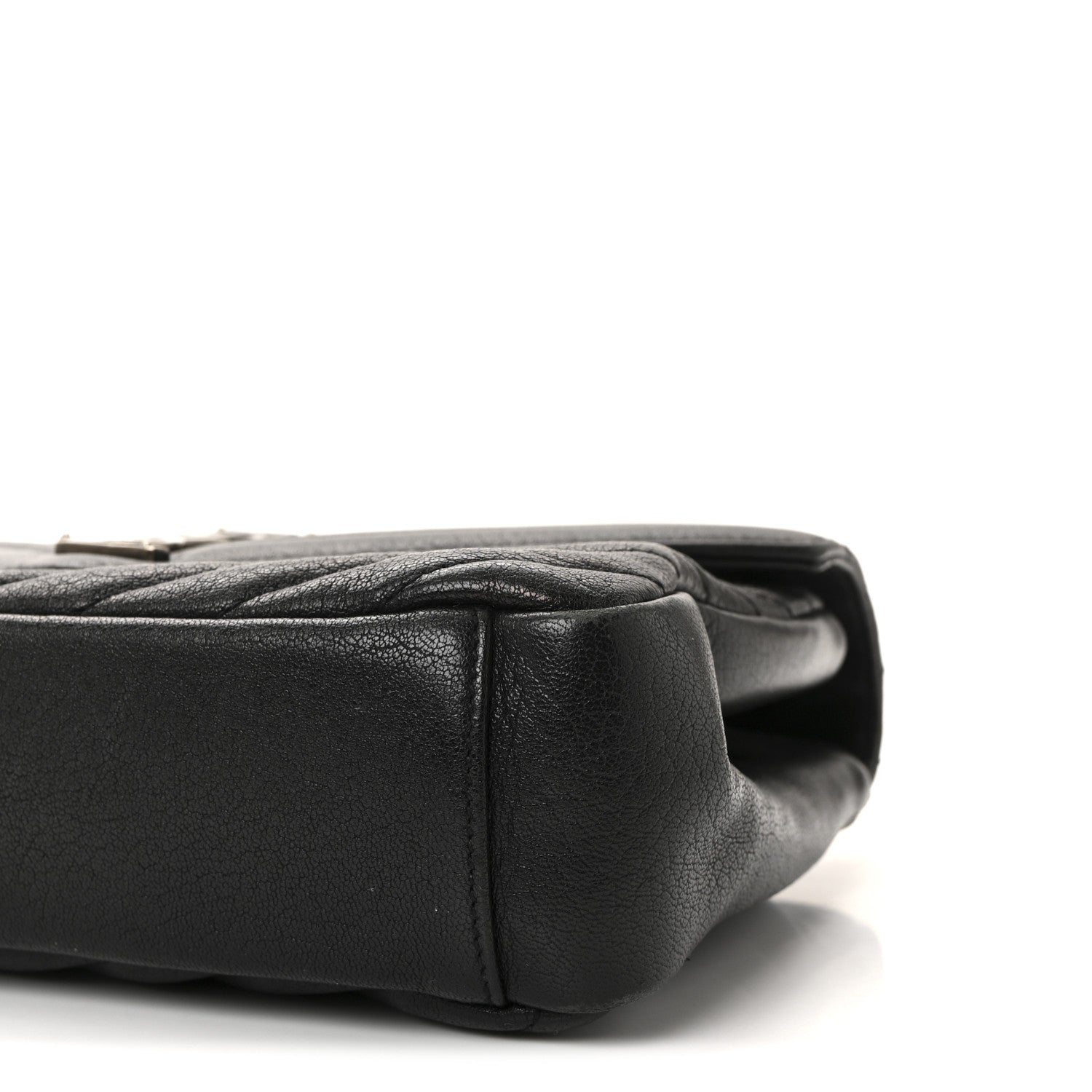 Saint Laurent Sheepskin Matelasse Chevron Monogram Medium College Bag Black 9 of 9