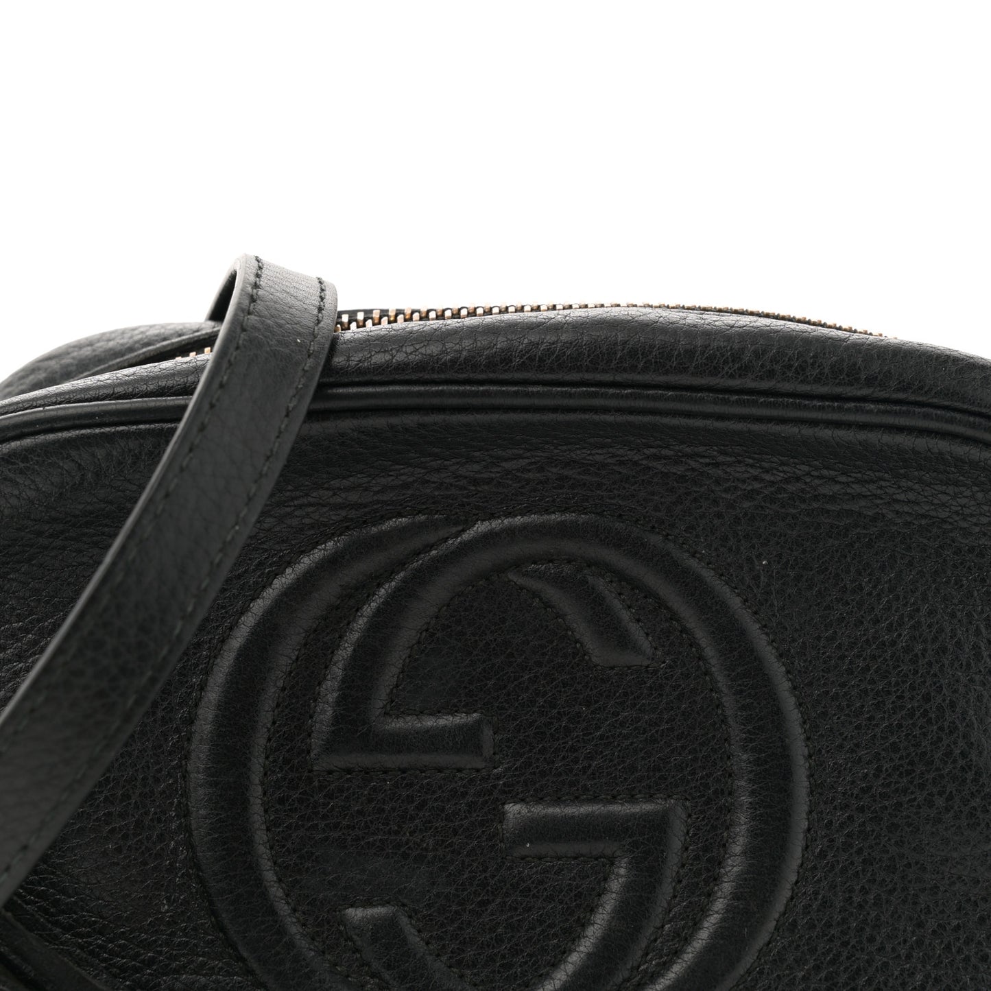 Pebbled Calfskin Mini Soho Disco Bag Black