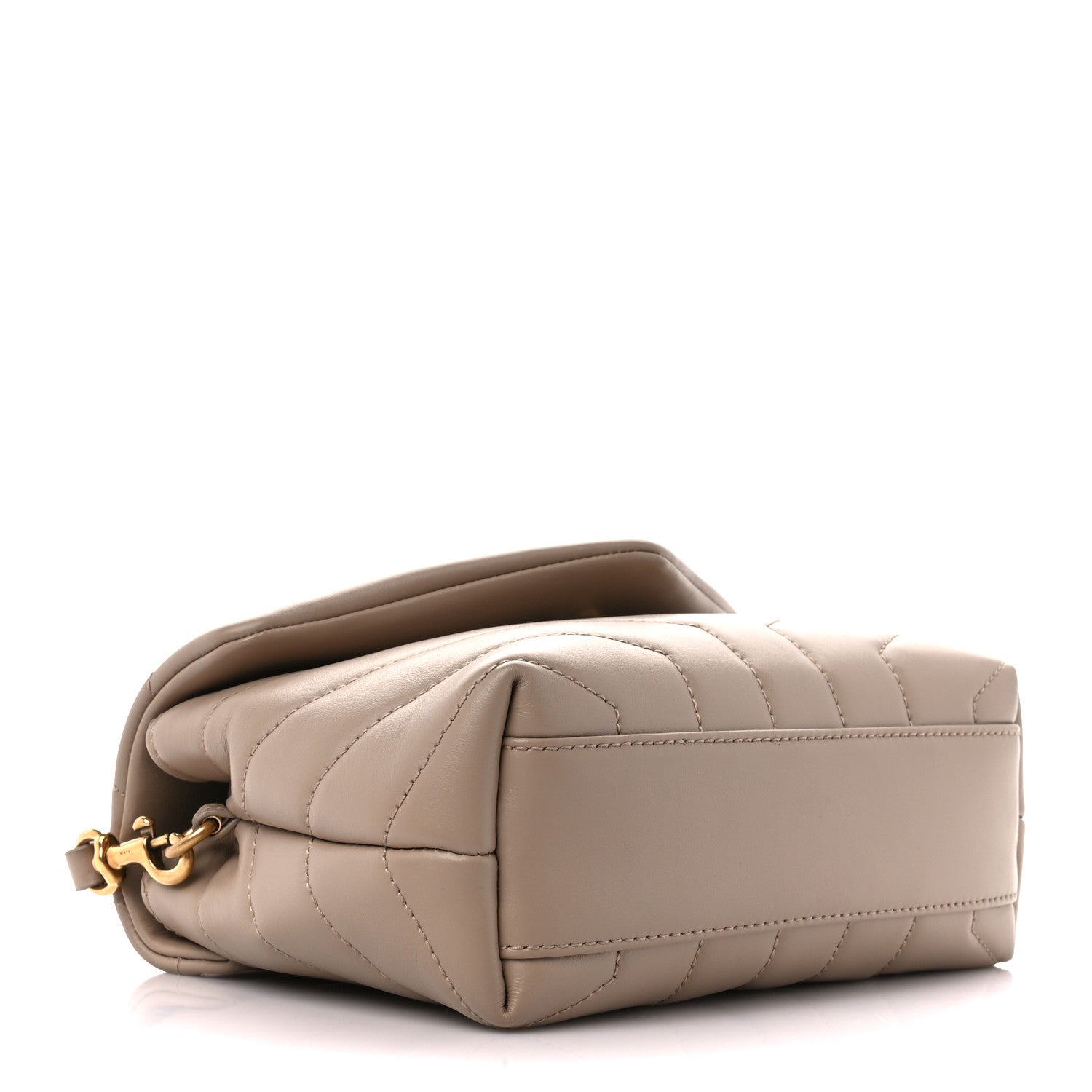Saint Laurent Calfskin Y Quilted Monogram Toy Loulou Crossbody Bag Dark Beige 4 of 11