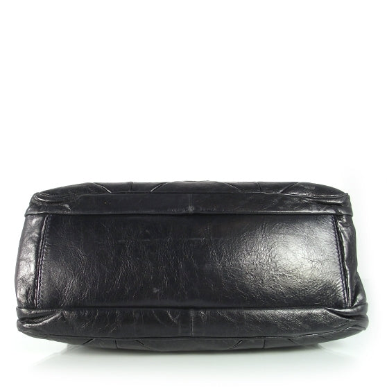 Leather Patchwork Ines Tote Black