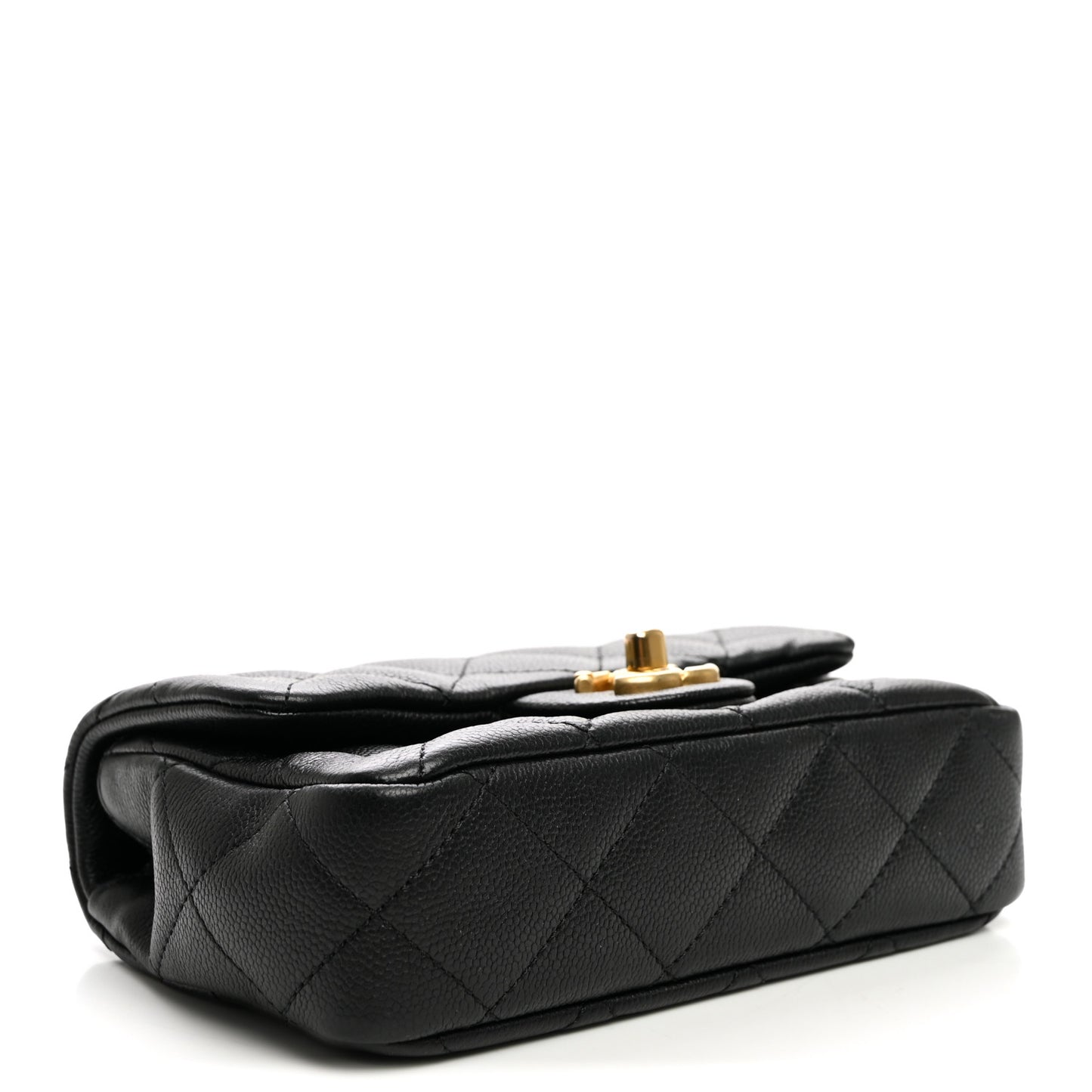 Caviar Quilted Mini Sweetheart Rectangular Flap Black
