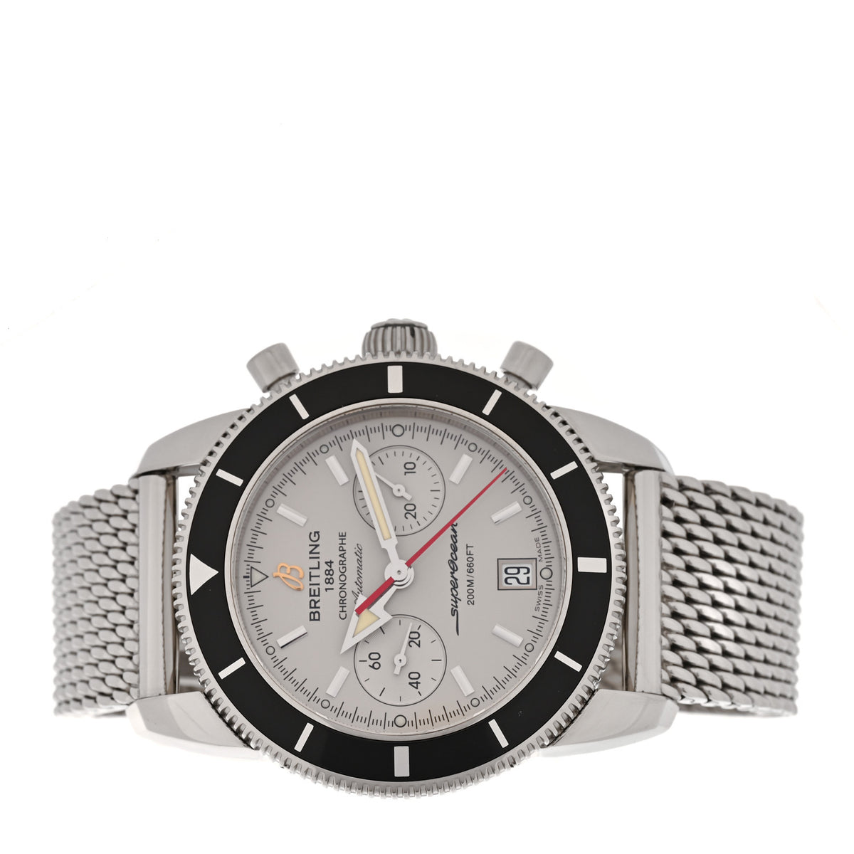 Stainless Steel 44mm Superocean Heritage Automatic Watch White A23370