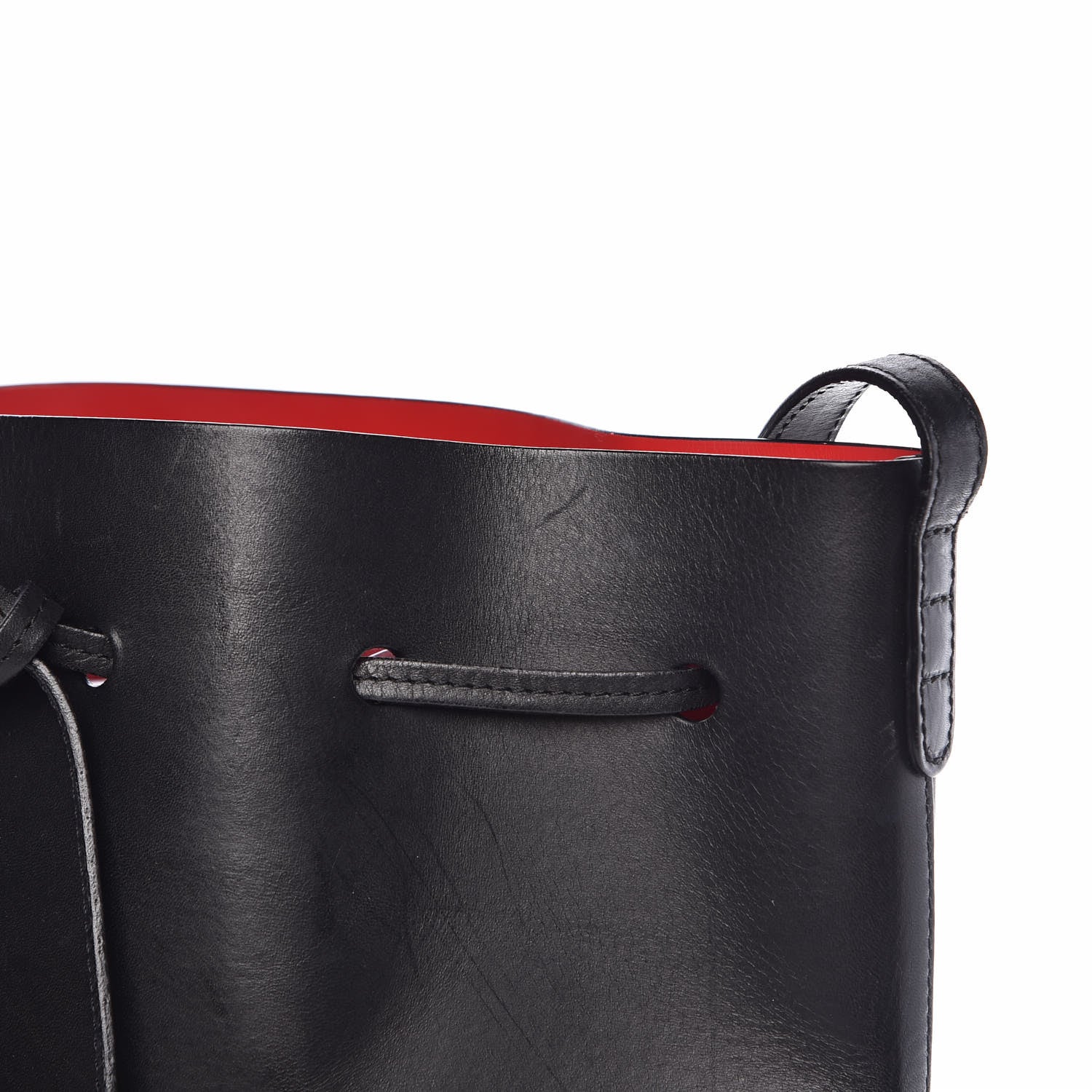 Mansur Gavriel Vegetable Tanned Calfskin Bucket Bag Black Flamma 12 of 20