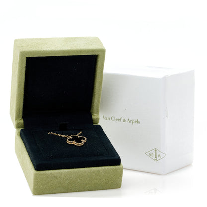 Van Cleef & Arpels 18K Yellow Gold Black Onyx Vintage Alhambra Pendant Necklace 7 of 7