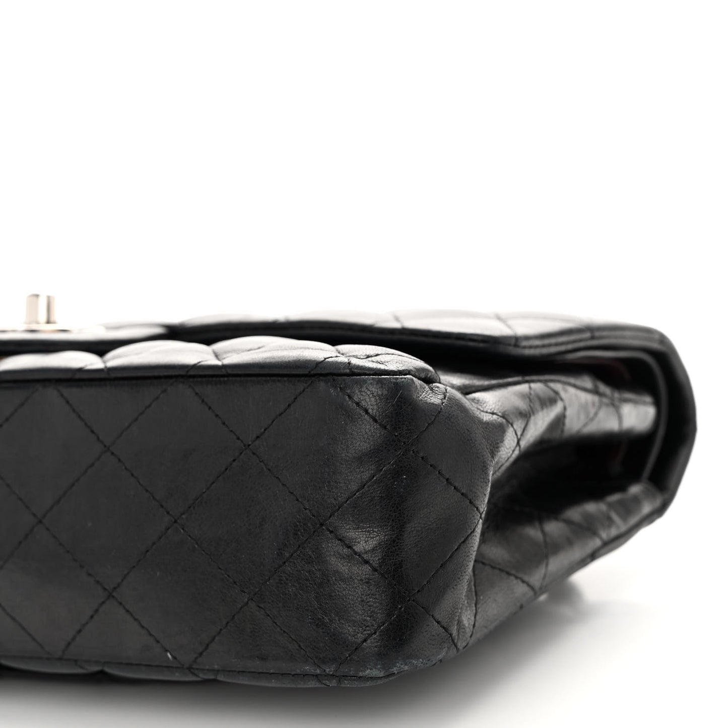 Lambskin Quilted Medium Double Flap Black