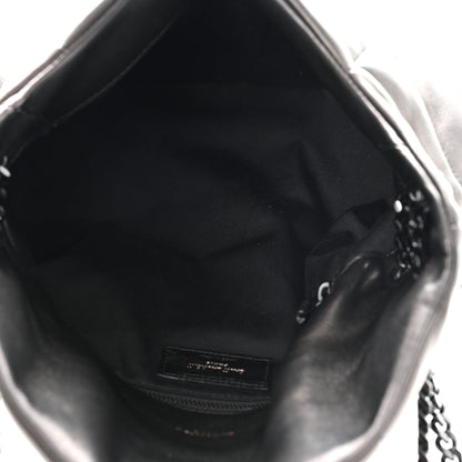 Saint Laurent Lambskin Quilted Monogram Monochrome Small Loulou Puffer Chain Satchel Black 5 of 11