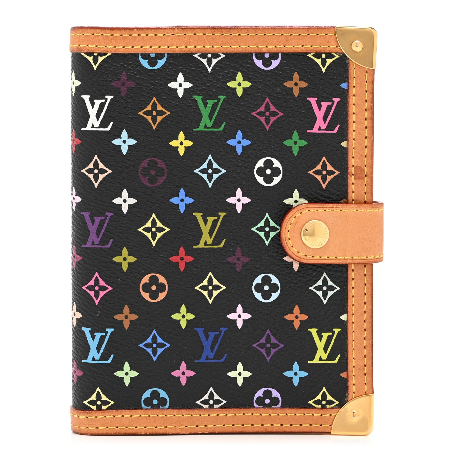 Louis Vuitton Monogram Multicolor Small Ring Agenda Cover Black 1 of 9