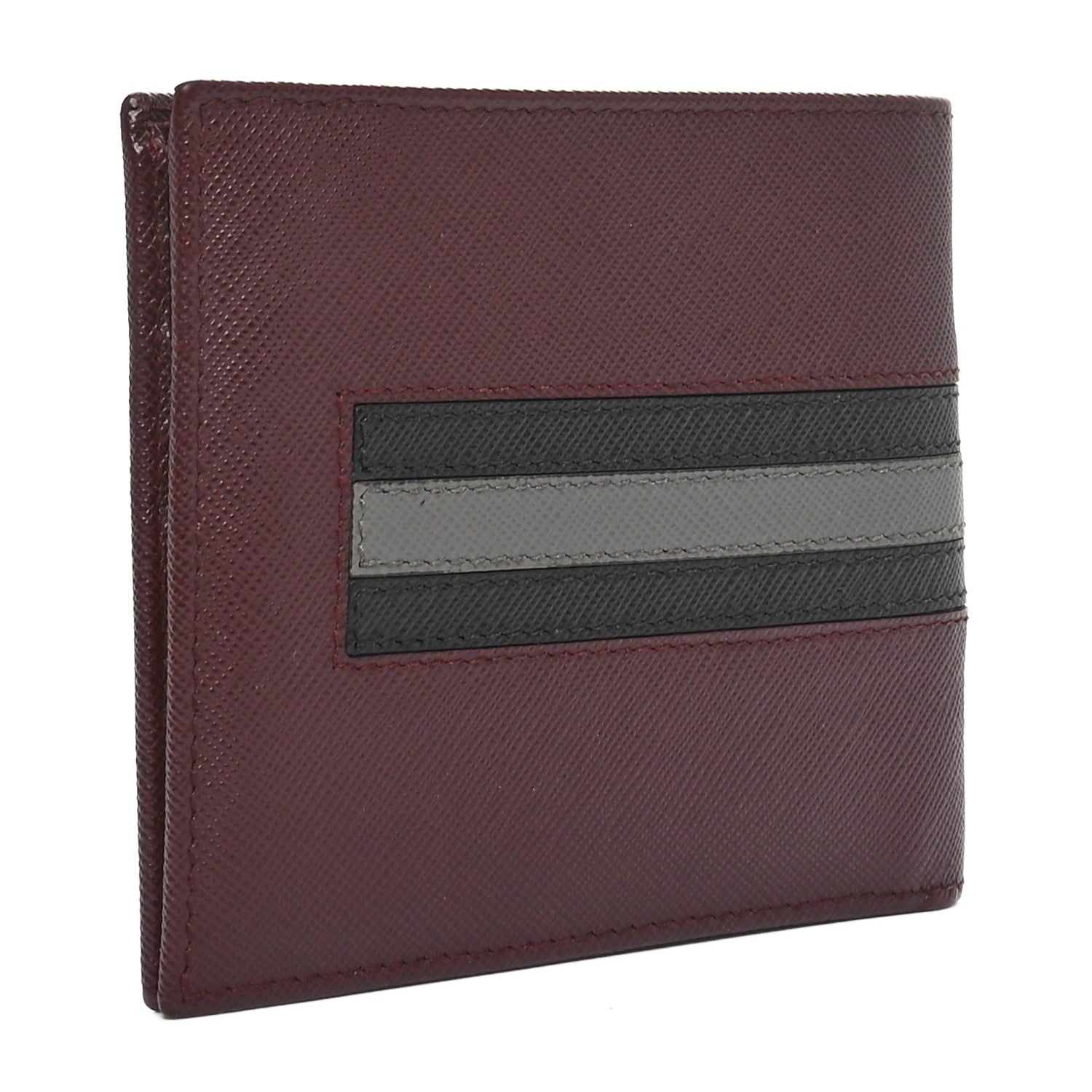 Prada Saffiano Tri-Color Bi-Fold Wallet Granato 3 of 10