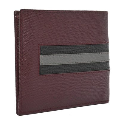 Prada Saffiano Tri-Color Bi-Fold Wallet Granato 3 of 10