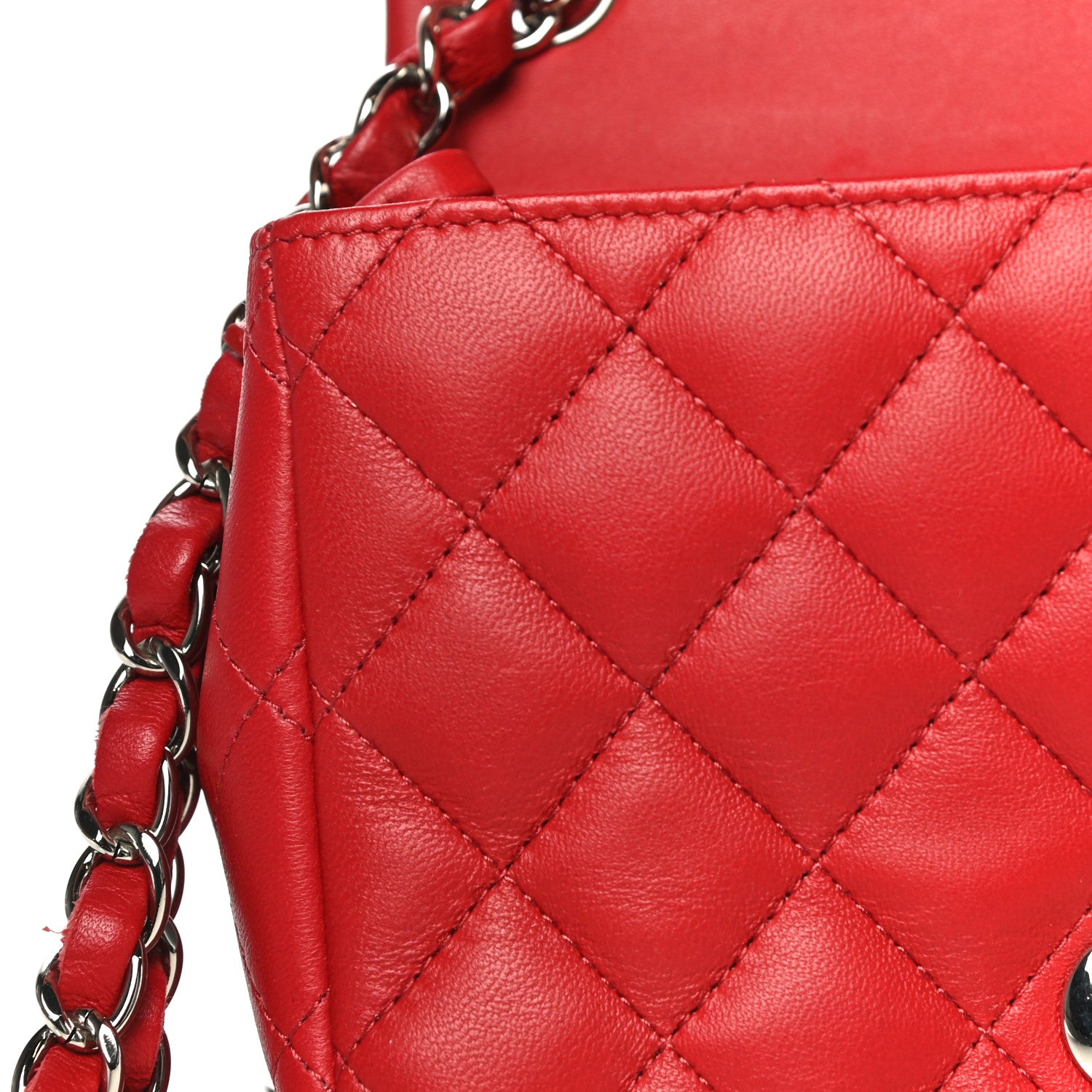Chanel Lambskin Quilted Mini Square Flap Red 12 of 14