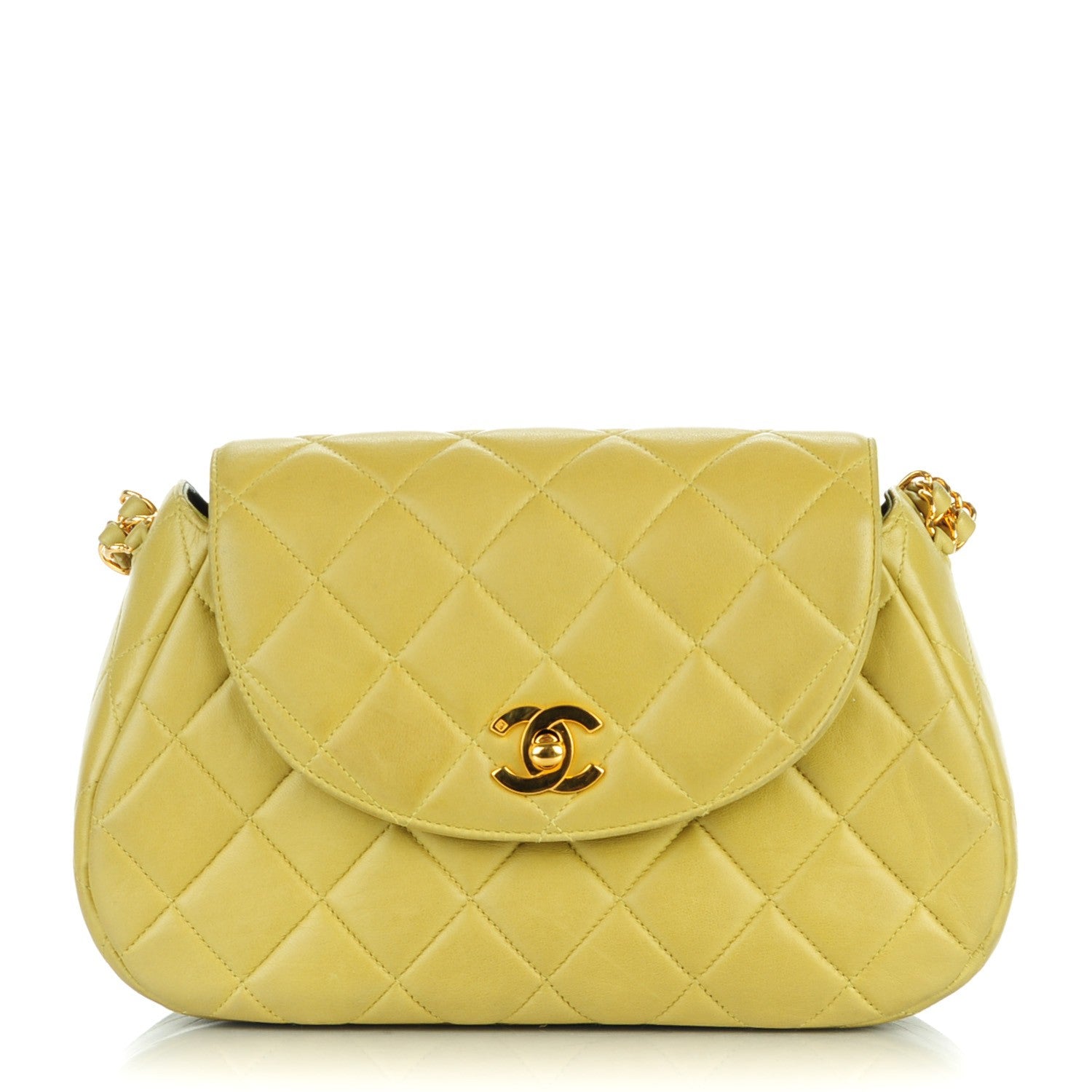Chanel Lambskin Quilted Shoulder Flap Bag Green 1 of 11