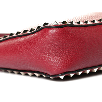 Valentino Garavani Pebbled Calfskin Mini Rockstud Flip-Lock Messenger Bag Rubino 4 of 8