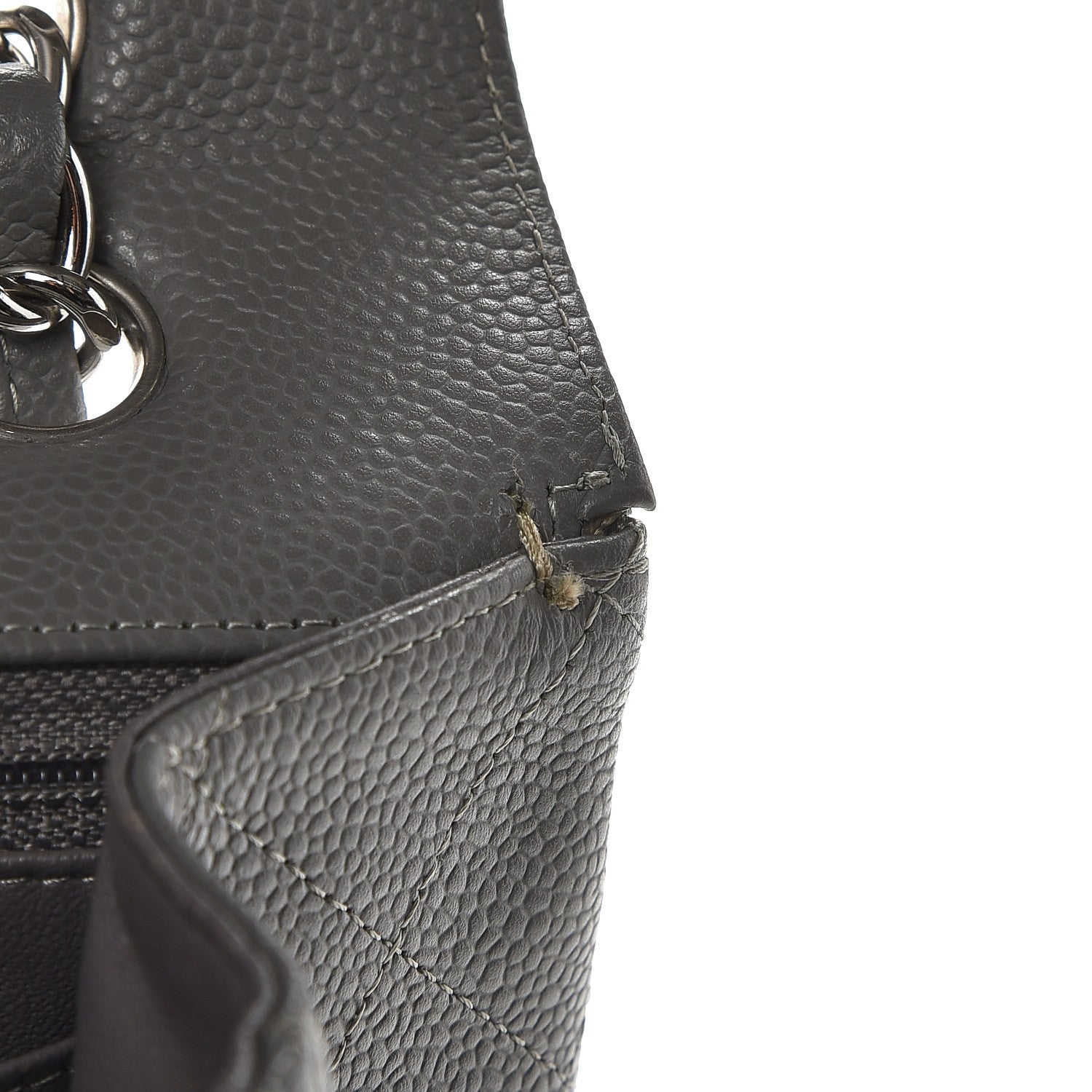 Chanel Caviar Quilted Maxi Single Flap Grey 10 of 14