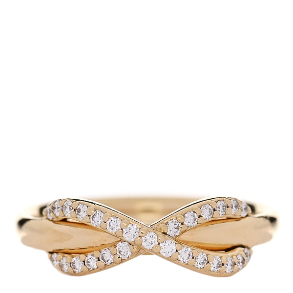 Tiffany 18K Yellow Gold Diamond Infinity Ring 52 6 1862088