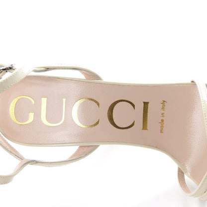 Gucci Vernice Crystal Sandals 36.5 Vintage White 6 of 9