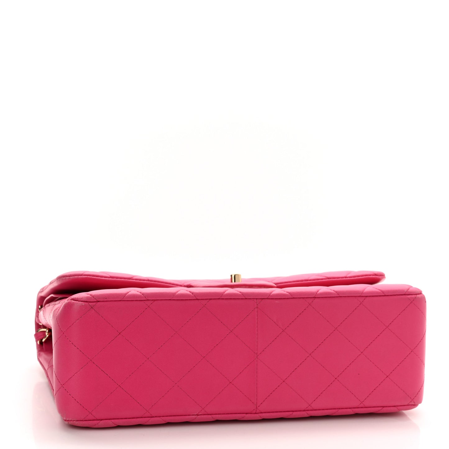 Lambskin Quilted Jumbo Double Flap Dark Pink