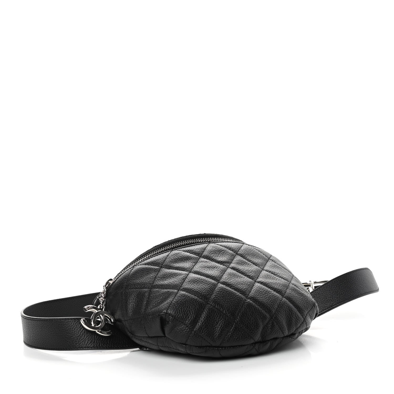 Chanel Grained Calfskin Quilted Waist Belt Bag Black 4 of 11