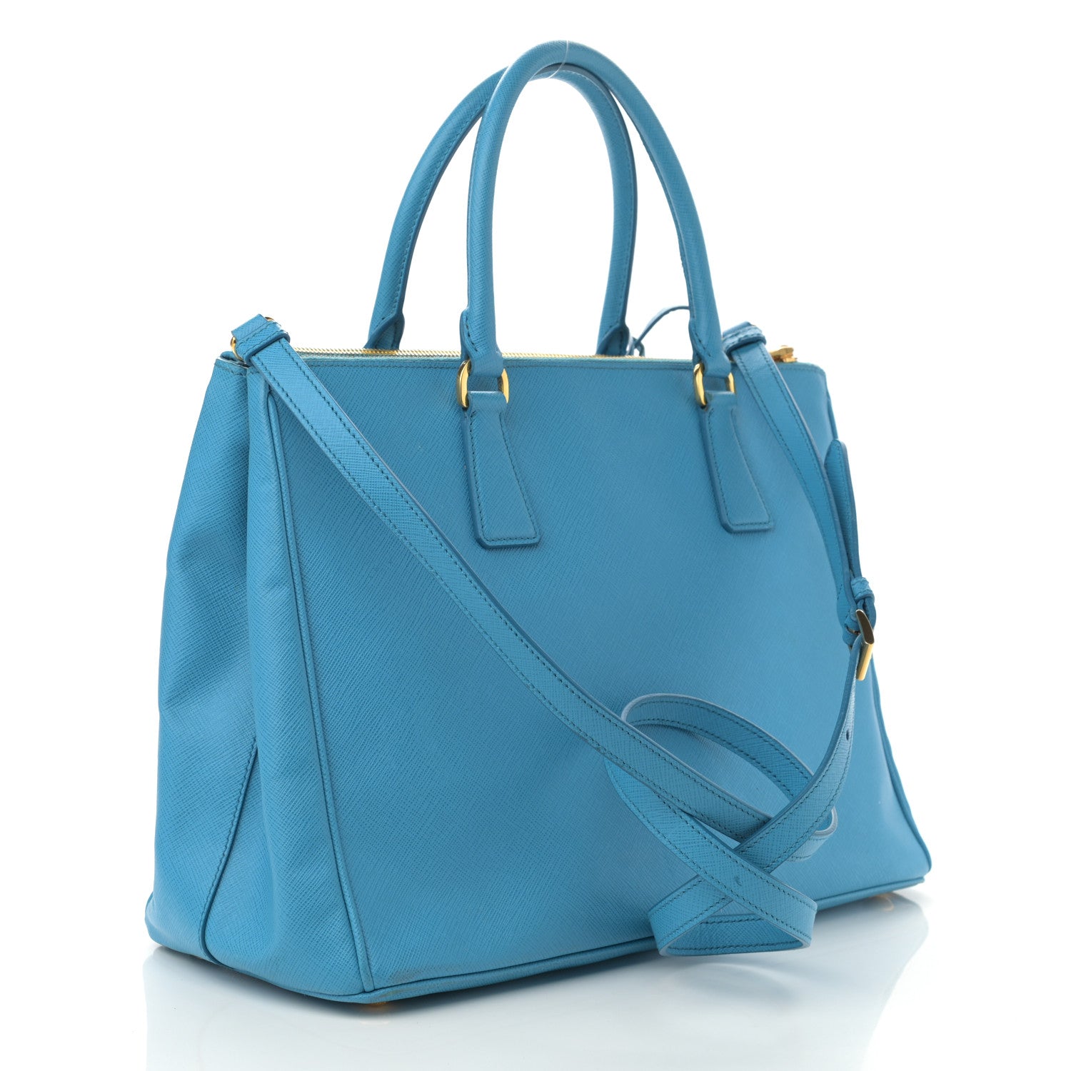 Prada Saffiano Medium Galleria Double Zip Tote Turchese 3 of 15