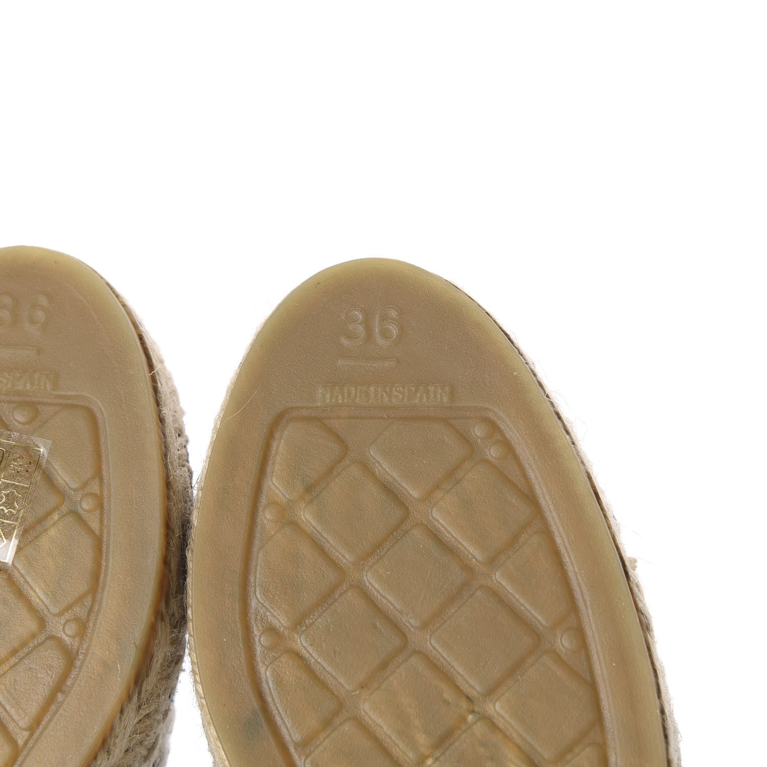 Chanel Tweed Grosgrain CC Espadrilles 36 White Beige Black 6 of 9