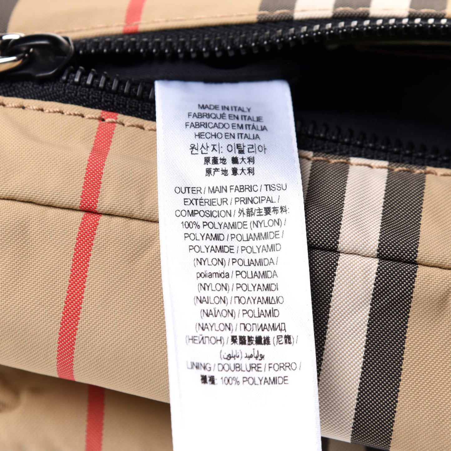 Nylon Vintage Check Sonny Bum Bag Archive Beige Black