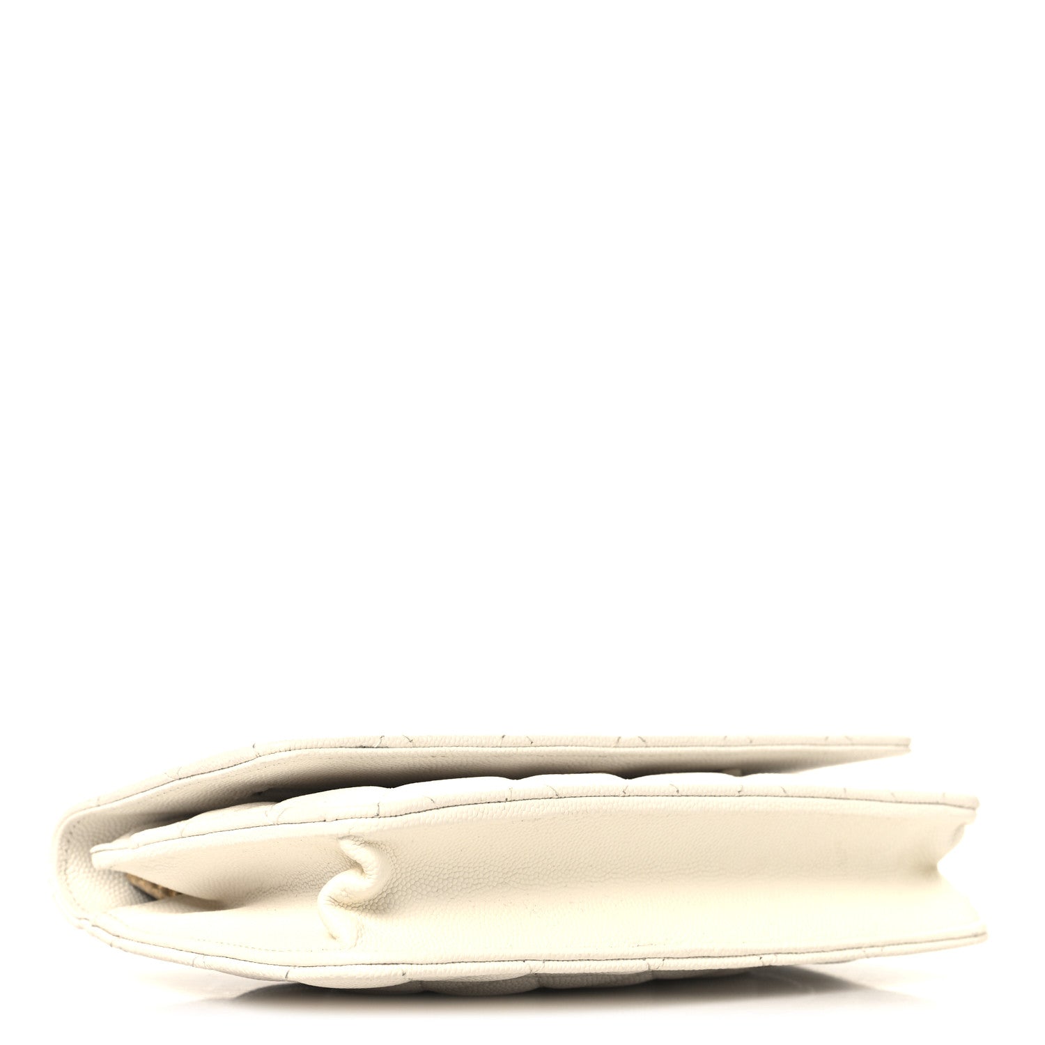 Chanel Shiny Caviar Quilted Flap Charm Wallet On Chain WOC White 4 of 12