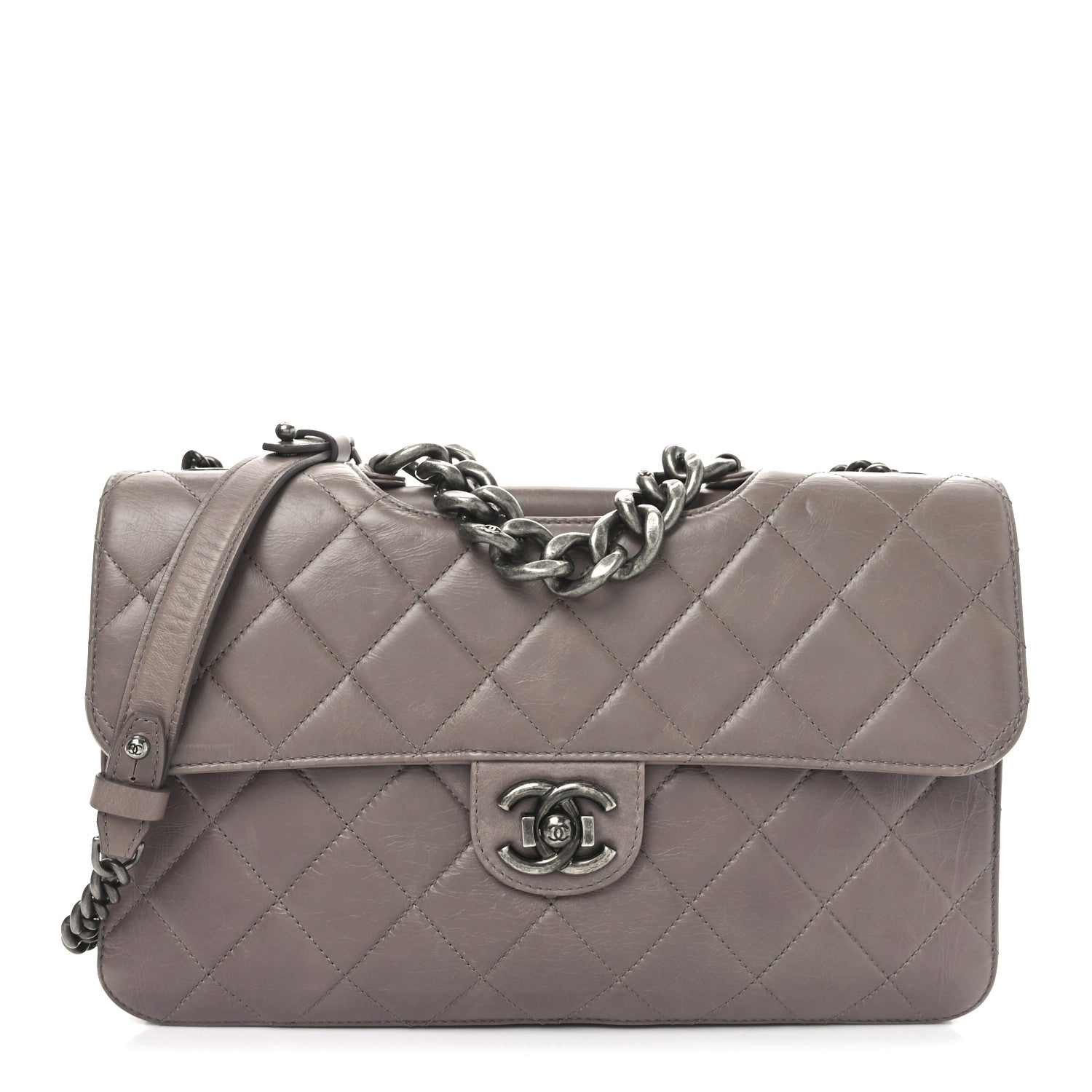 Chanel Glazed Calfskin Quilted Large Perfect Edge Flap Light Pink 1 of 10