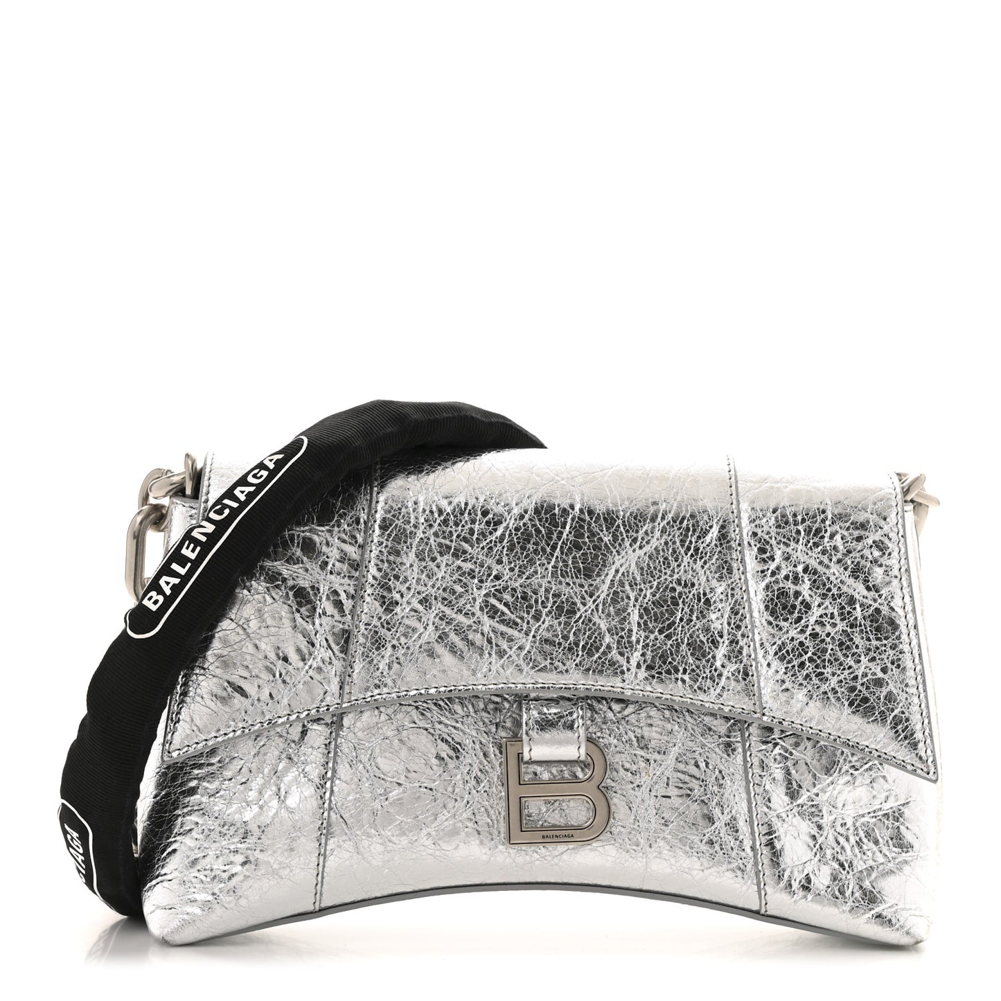 Metallic Calfskin Downtown Chain Shoulder Bag XS Silver