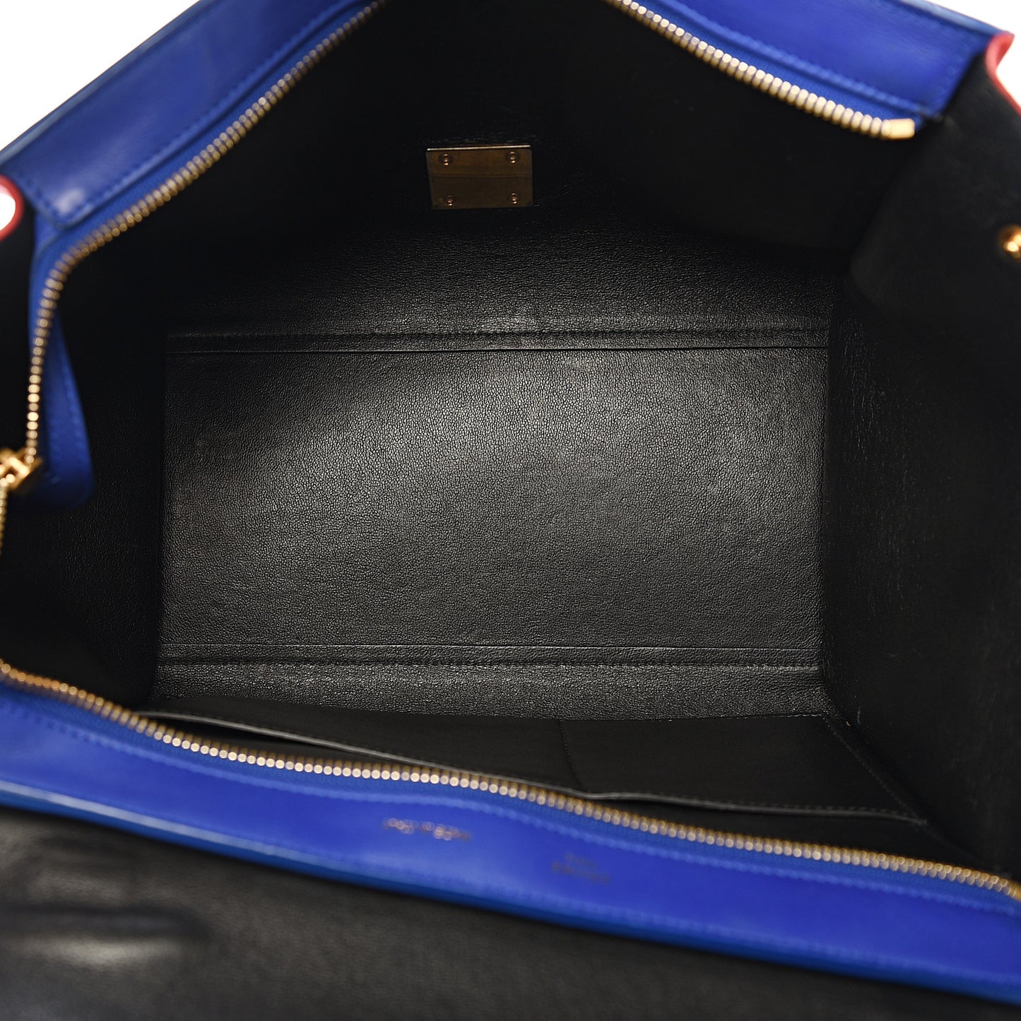 Smooth Calfskin Medium Tri-Color Trapeze Black