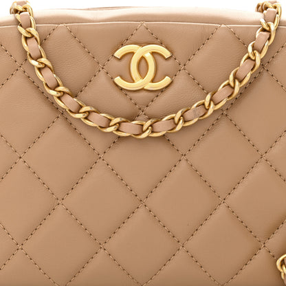 Chanel Lambskin Quilted CC Pearl Crush Camera Case Beige 8 of 10
