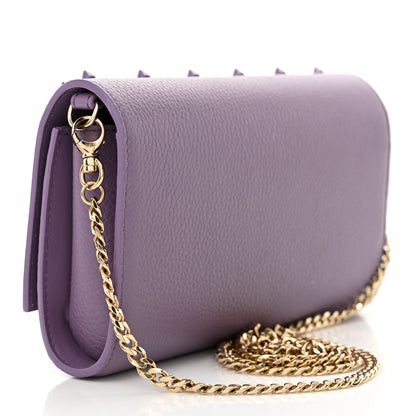 Christian Louboutin Calfskin Spikes Loubinthesky Paloma Clutch Parme 3 of 10