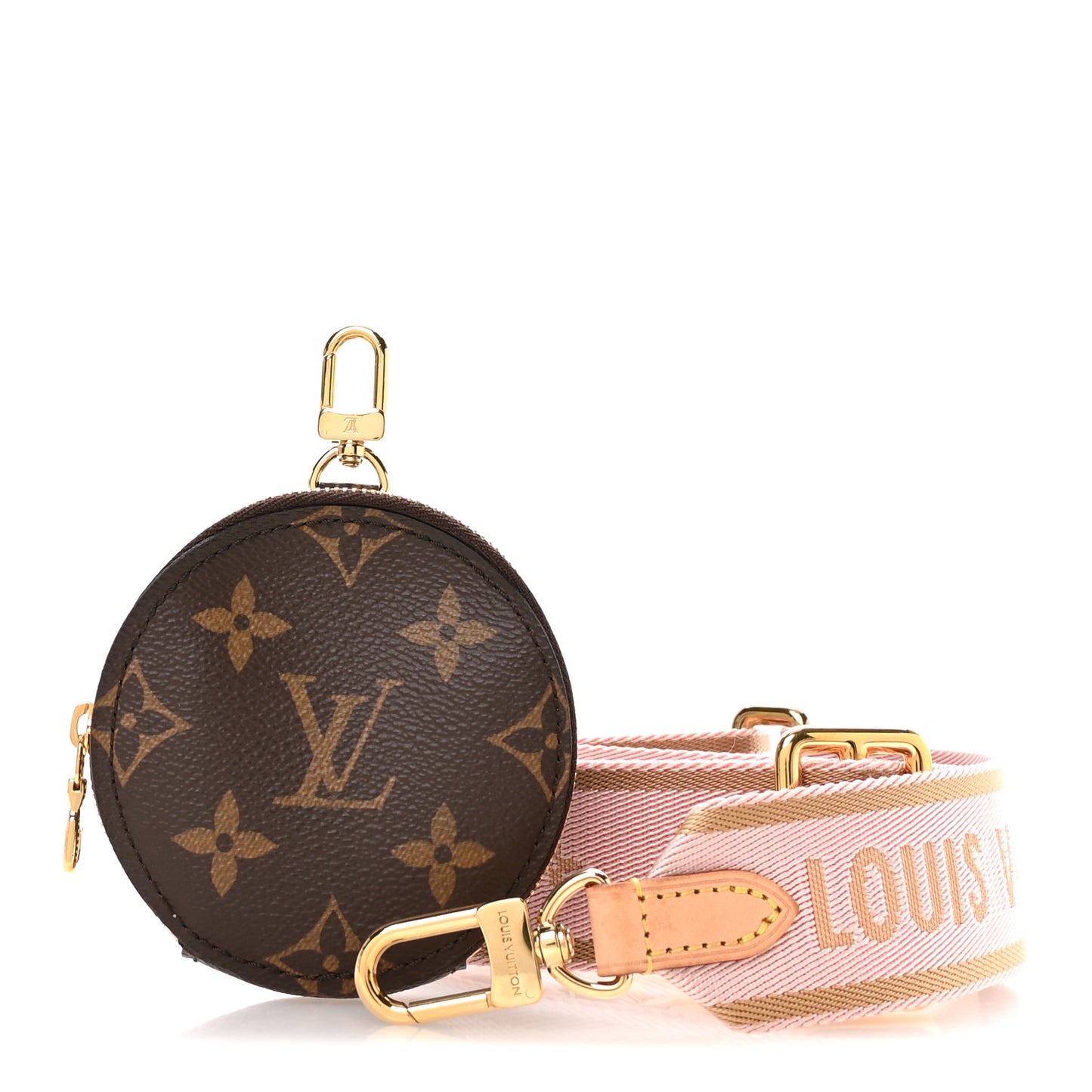 Monogram Multi Pochette Accessories Bandouliere Shoulder Strap Rose Clair