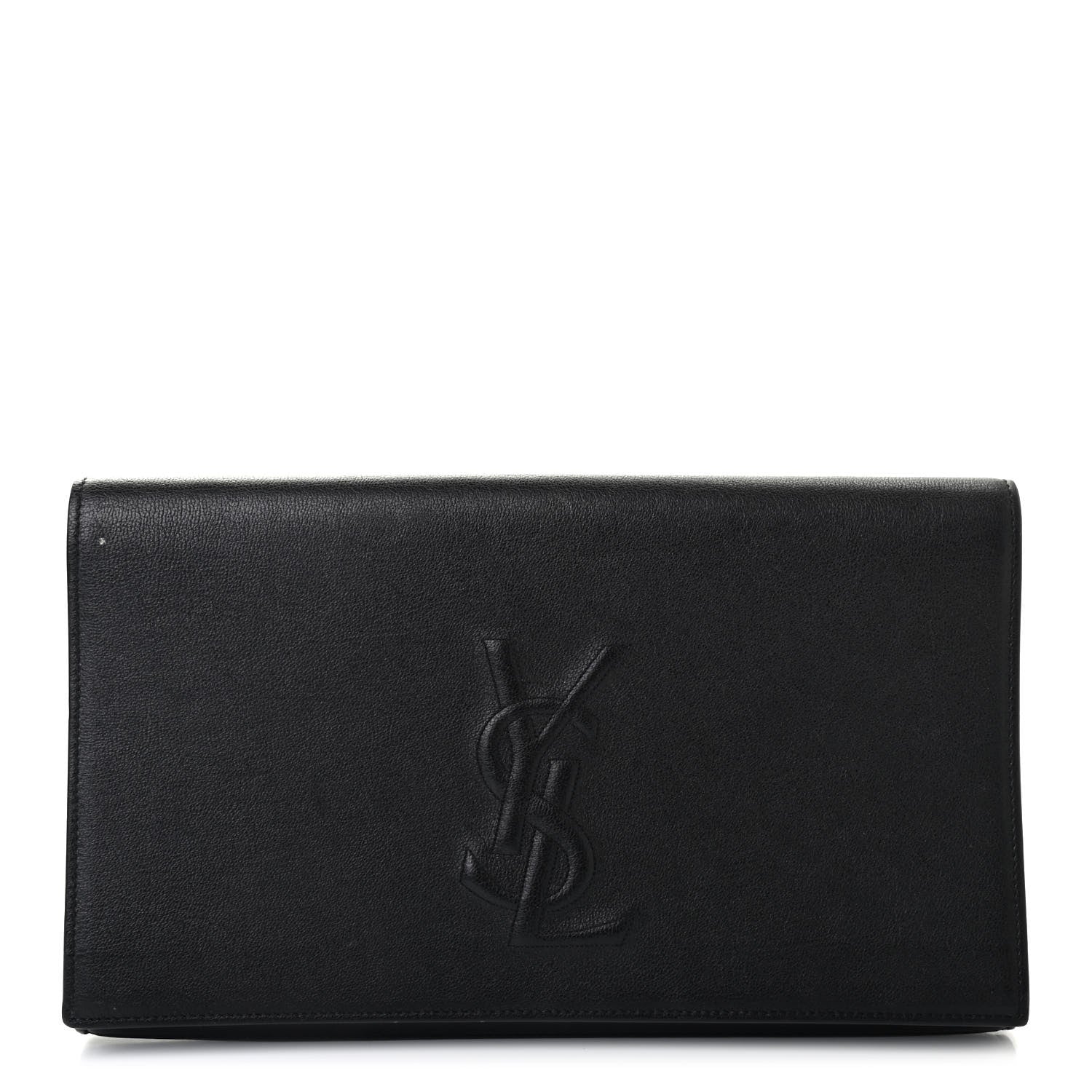 Saint Laurent Calfskin Monogram Large Belle De Jour Clutch Black 1 of 11