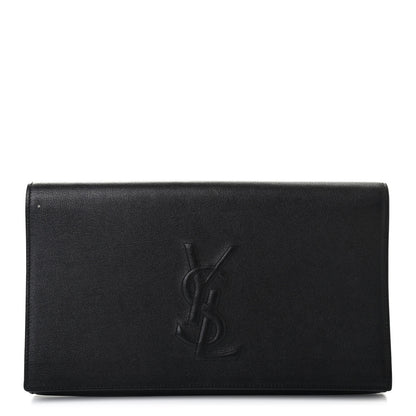 Saint Laurent Calfskin Monogram Large Belle De Jour Clutch Black 1 of 11