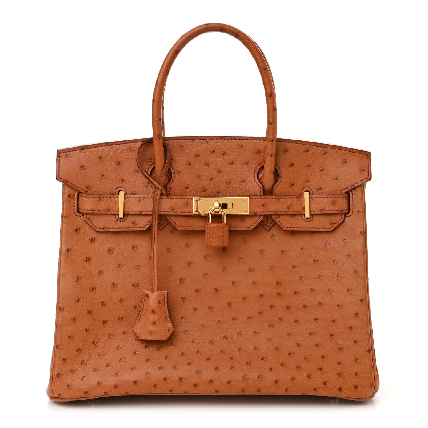 Ostrich Birkin 30 Gold