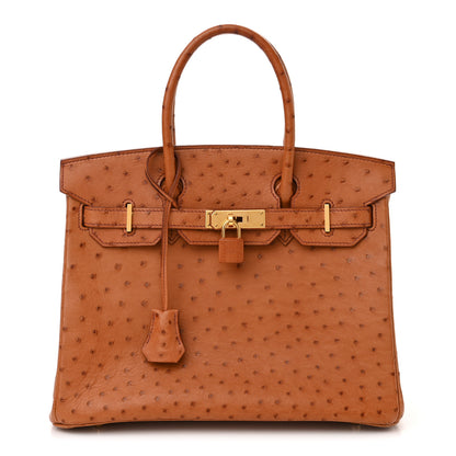 Hermes Ostrich Birkin 30 Gold 1 of 10