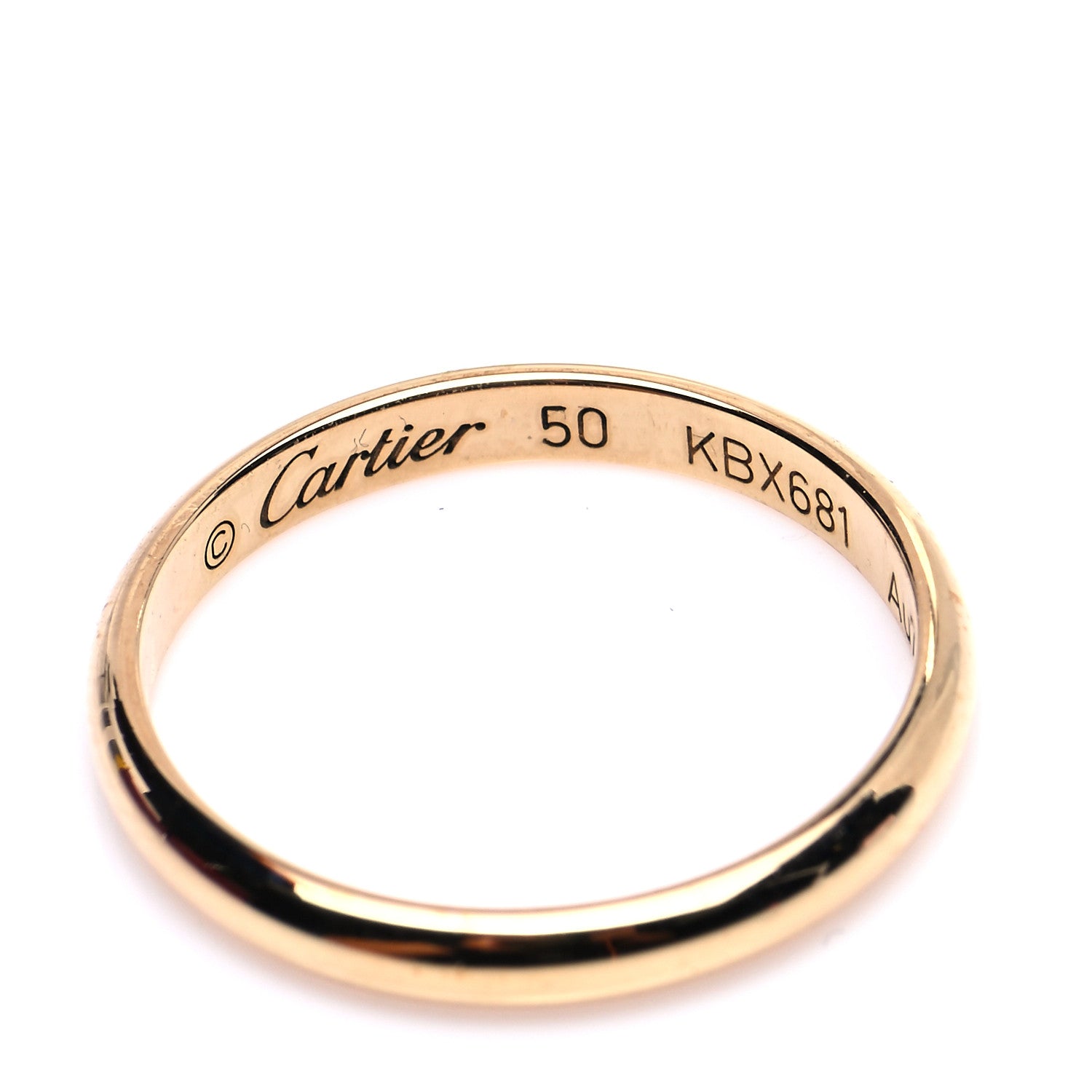 Cartier 18K Yellow Gold 2.5mm 1895 Wedding Band Ring 50 5.25 4 of 5