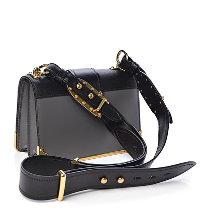 Prada City Calfskin Saffiano Cahier Bag Mercurio Black 3 of 9