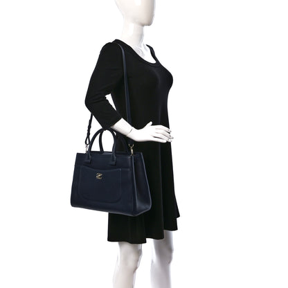 Chanel Grained Calfskin Small Neo Executive Shopper Tote Navy 2 of 11