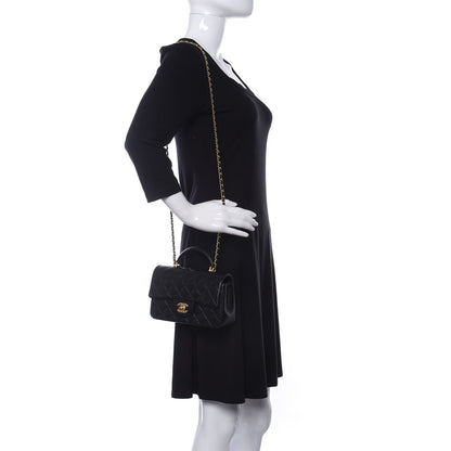 Chanel Lambskin Quilted Mini Top Handle Rectangular Flap Black 2 of 11